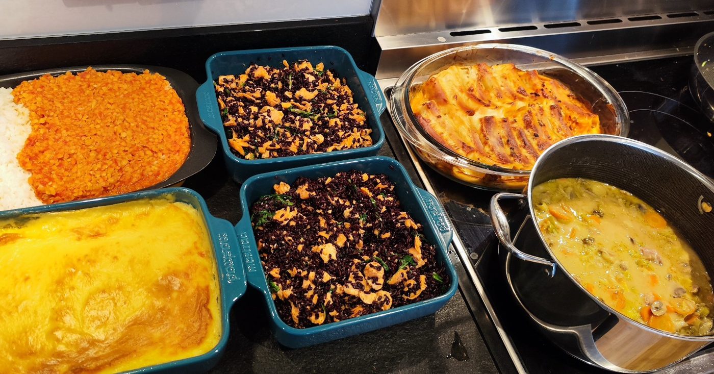 Plats préparés par Karine lors d'une séance