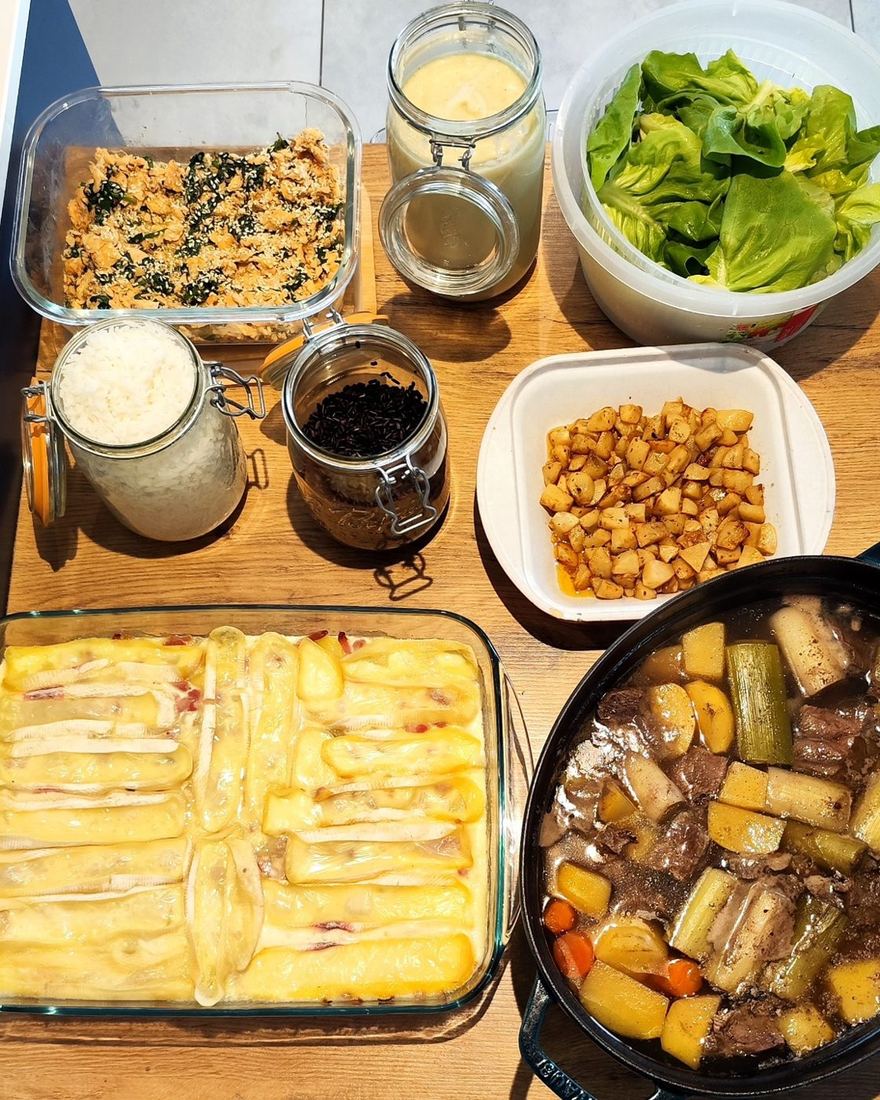 Plats préparés par Karine lors d'une séance