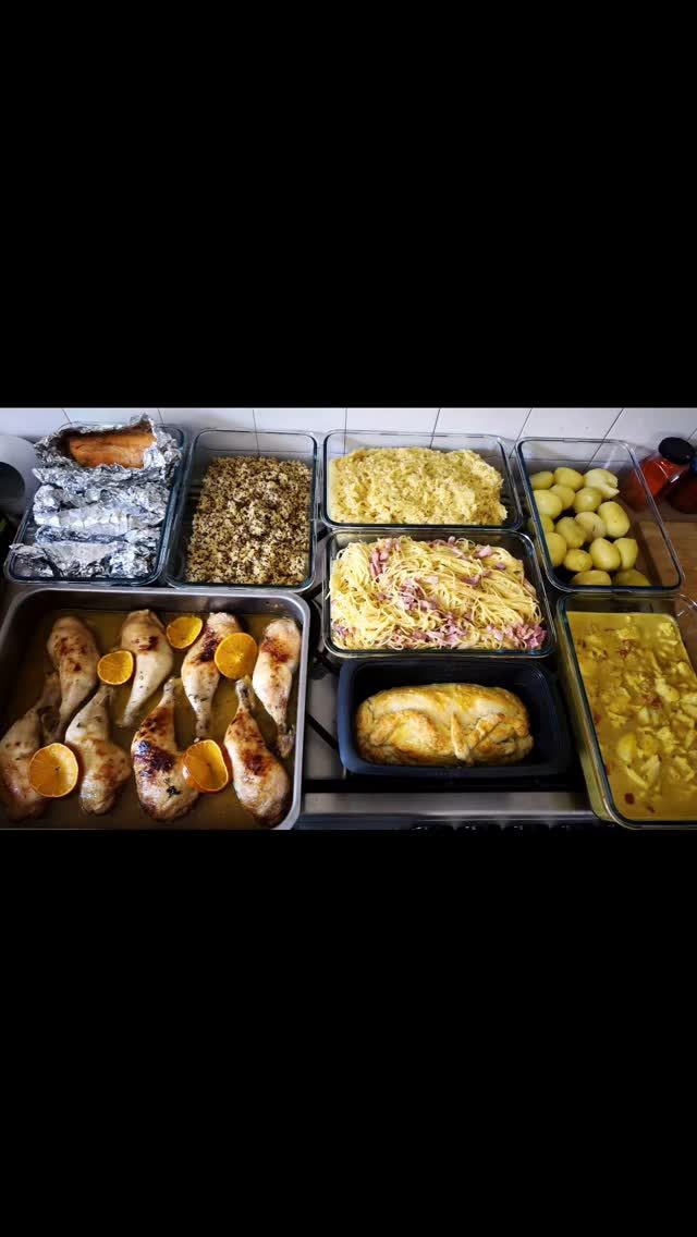 Séance de Karine : Au menu, Papillotes de truite aux agrumes + quinoa, Cuisses de poulet orange - romarin + risonis