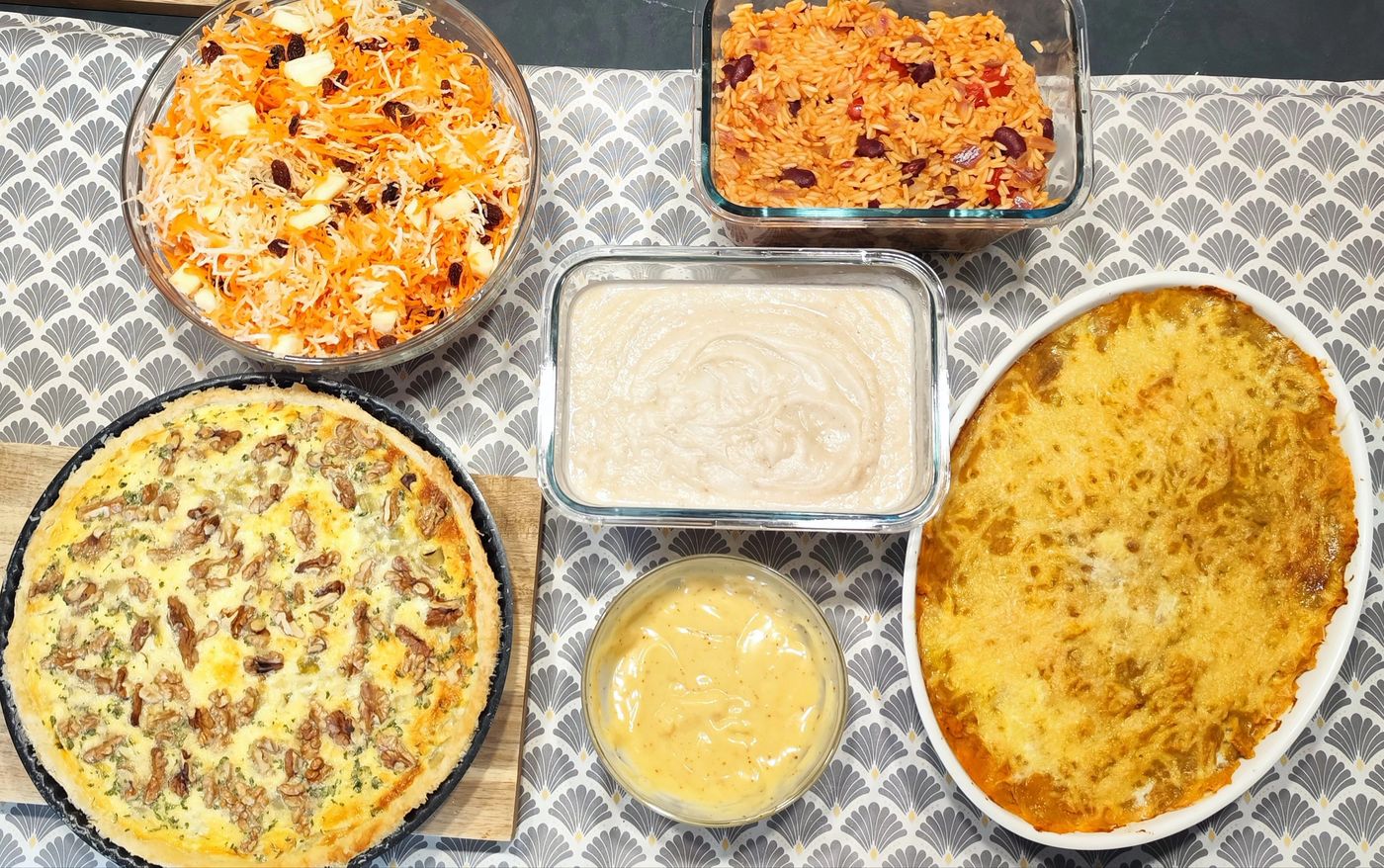Plats préparés par Karine lors d'une séance