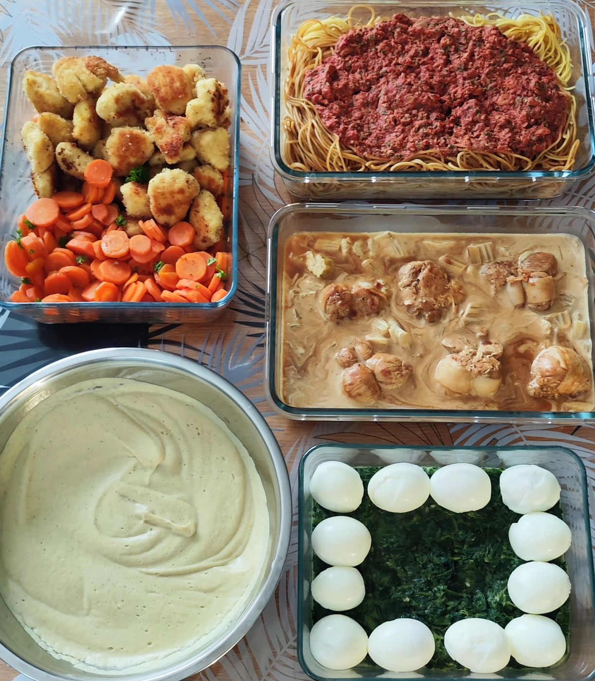 Plats préparés par Karine lors d'une séance