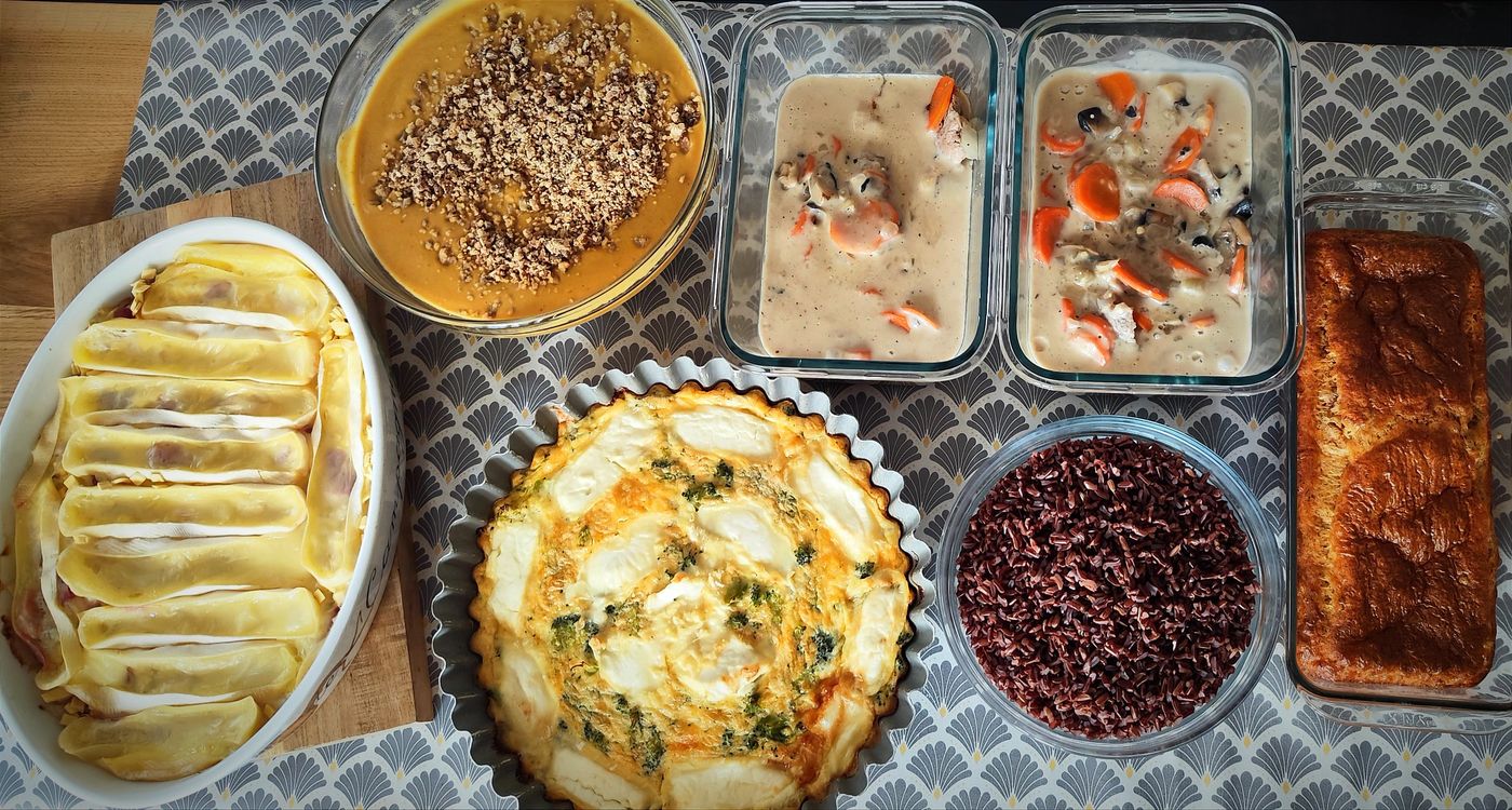 Plats préparés par Karine lors d'une séance