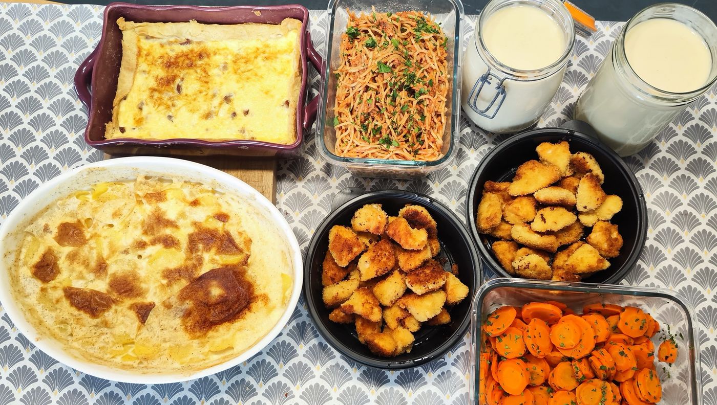 Plats préparés par Karine lors d'une séance