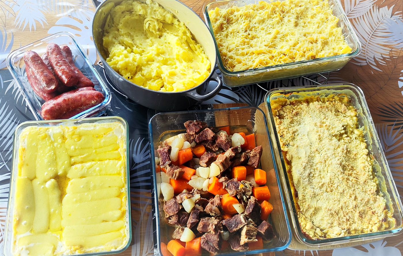 Plats préparés par Karine lors d'une séance