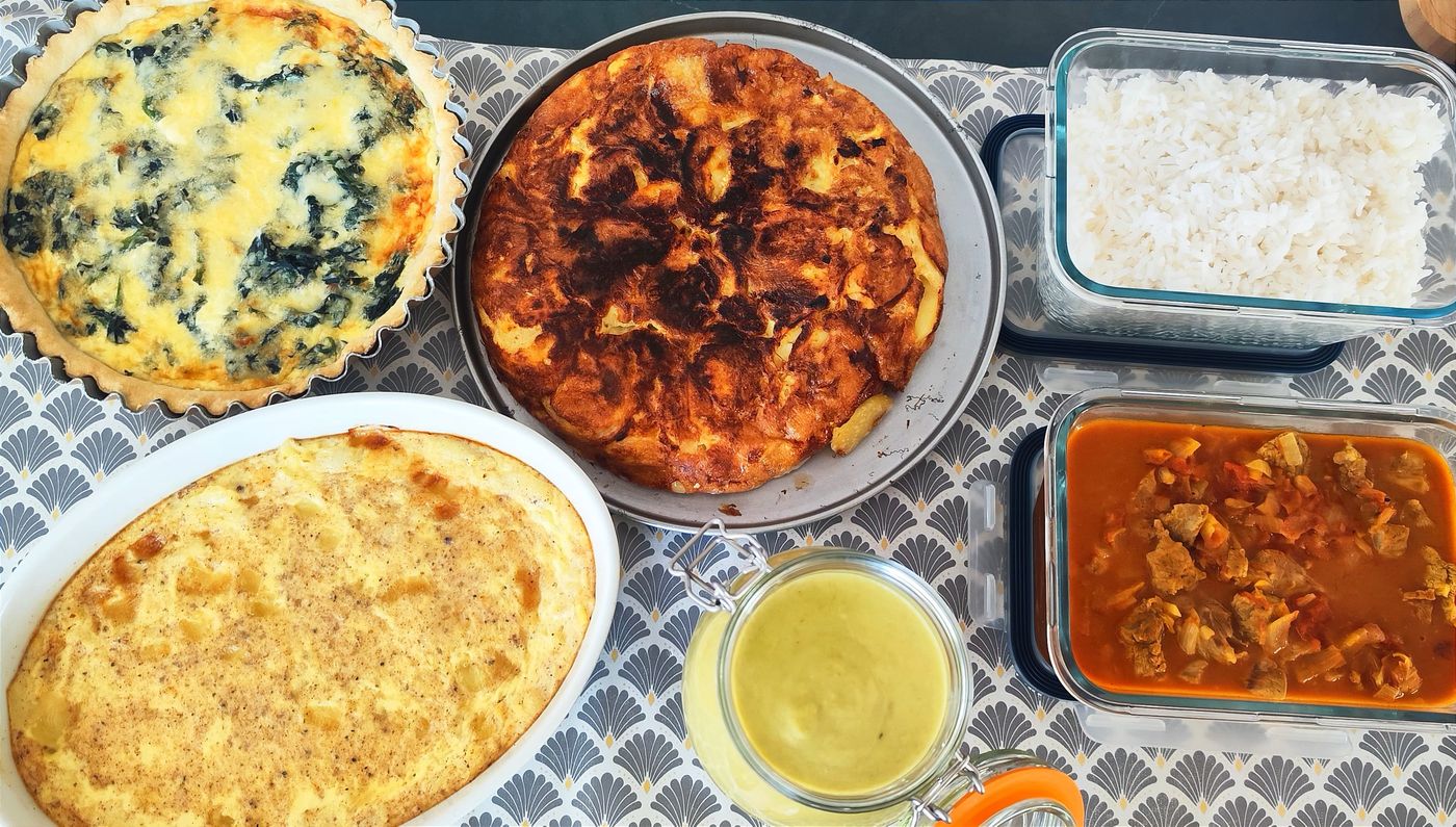 Plats préparés par Karine lors d'une séance