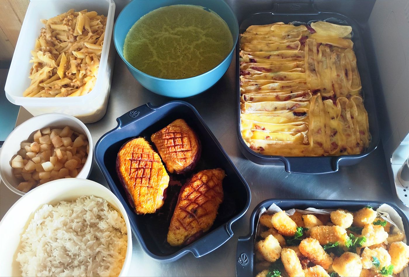 Plats préparés par Karine lors d'une séance