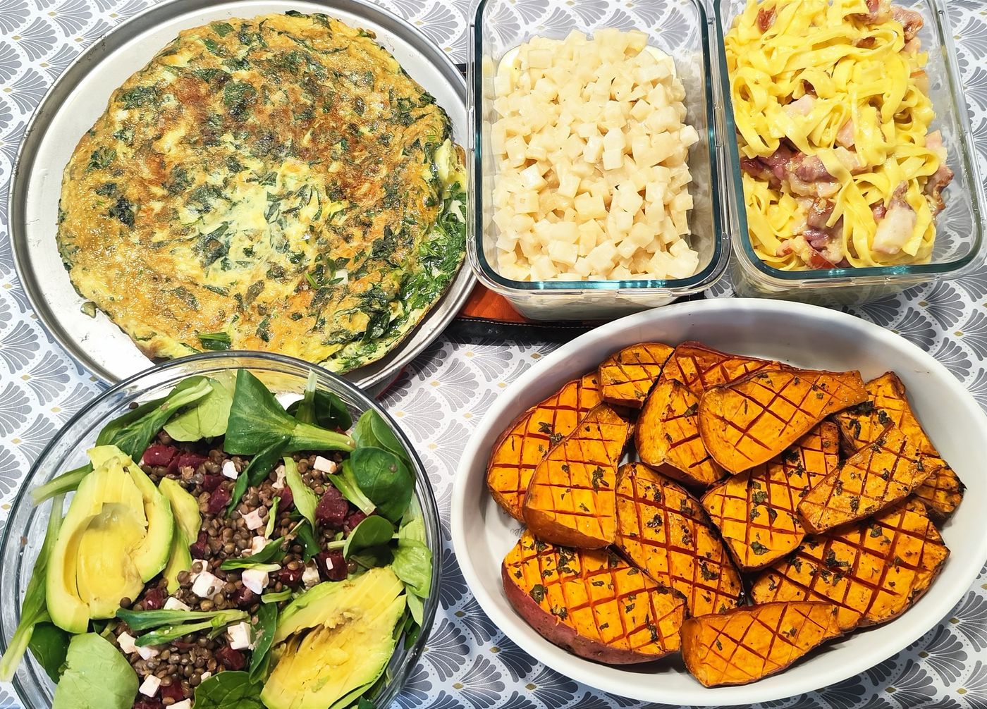 Plats préparés par Karine lors d'une séance