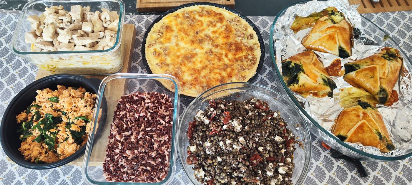 Plats préparés par Karine lors d'une séance