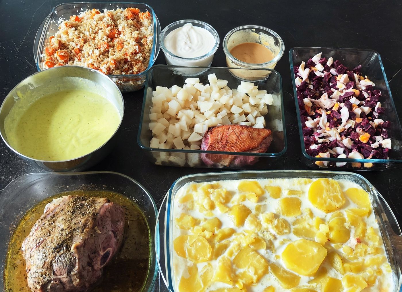 Plats préparés par Karine lors d'une séance