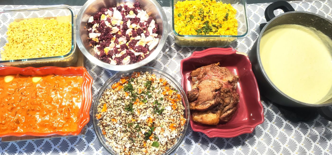 Plats préparés par Karine lors d'une séance