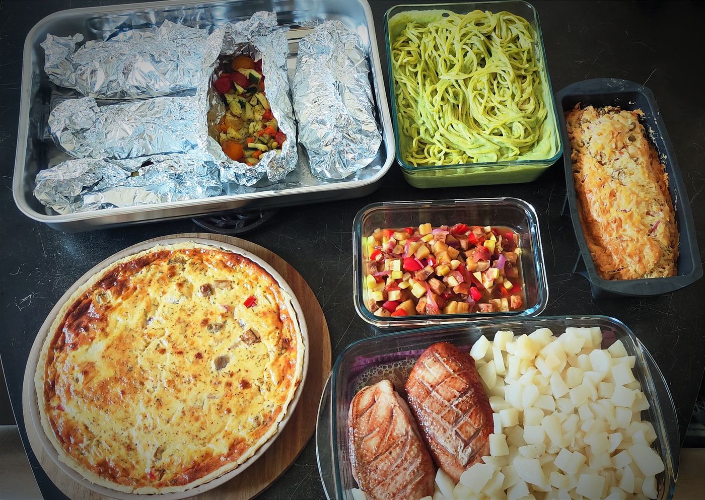 Plats préparés par Karine lors d'une séance