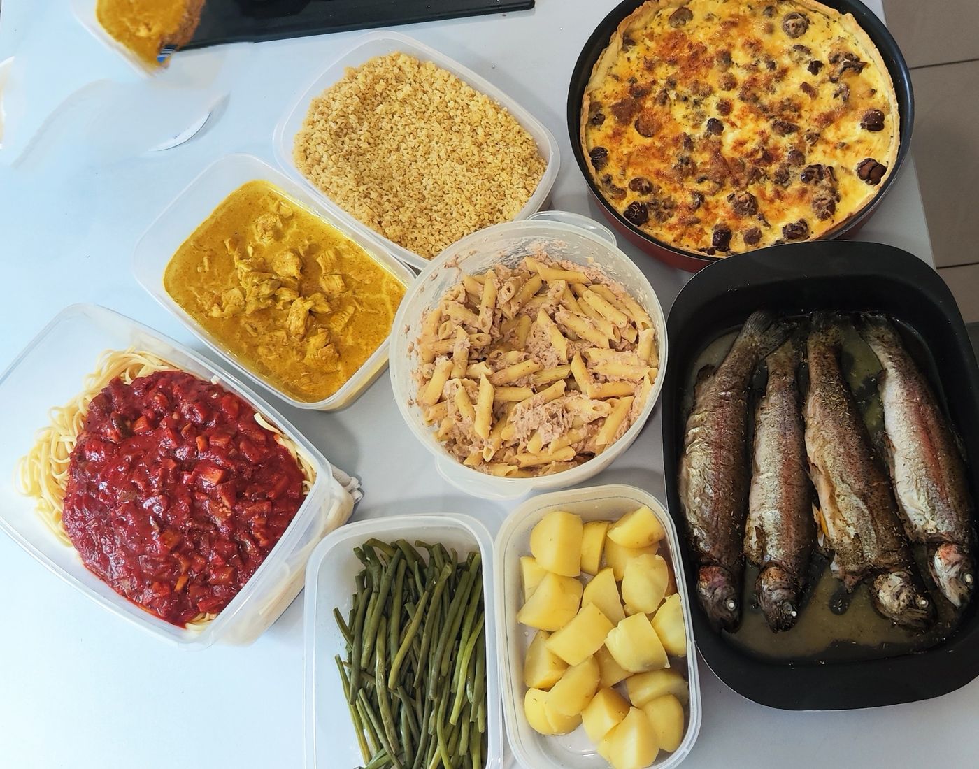 Plats préparés par Karine lors d'une séance