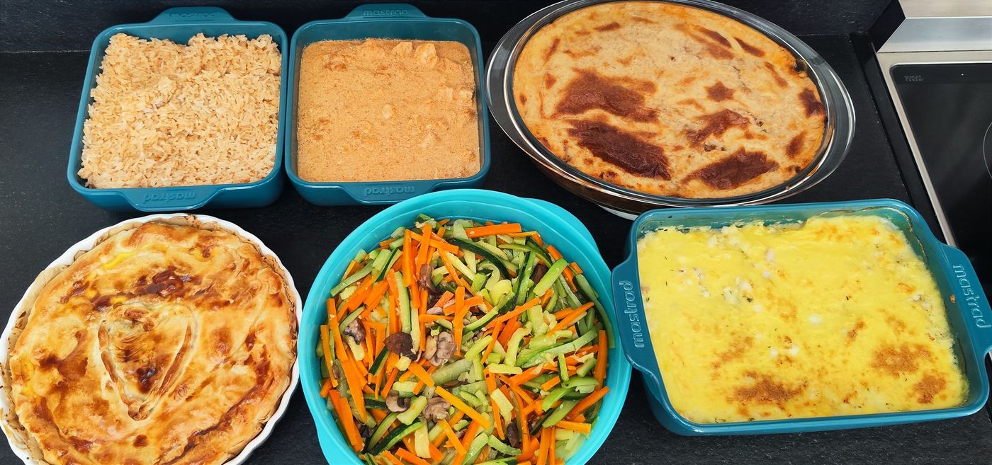 Plats préparés par Karine lors d'une séance