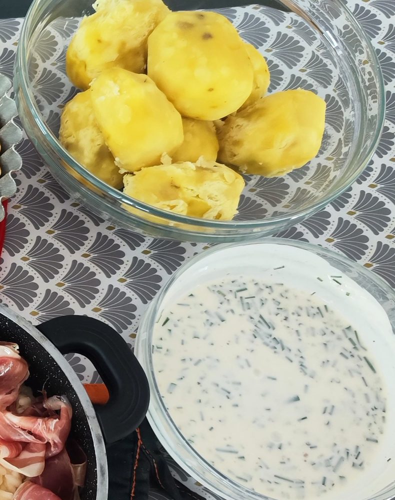 Pommes sauce ciboulette